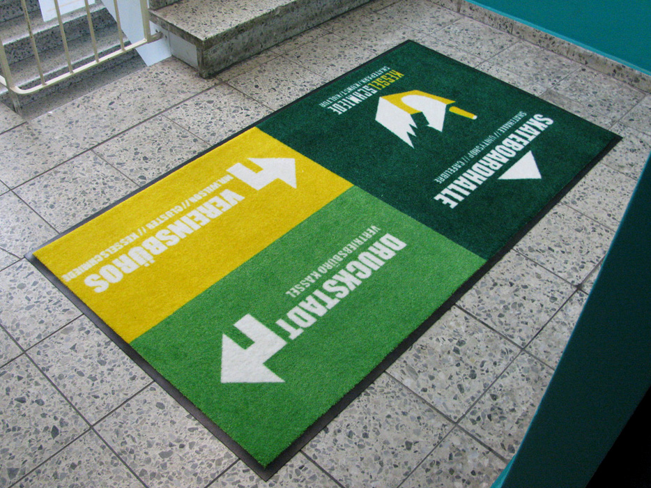 Printed dirt-barrier entrance mat