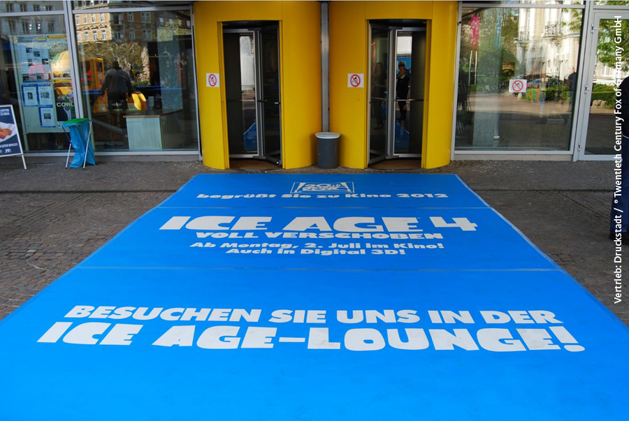 Printed event entrance carpet — film promotion